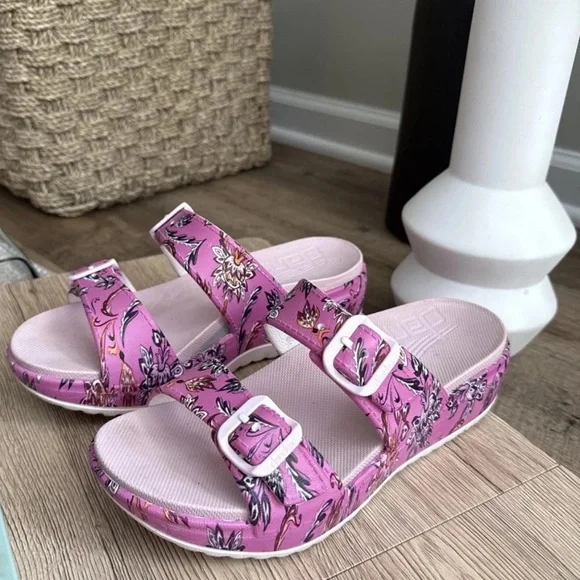 Dansko Shoes Dansko Floral Paisley Pink Kandi Sandals Sz